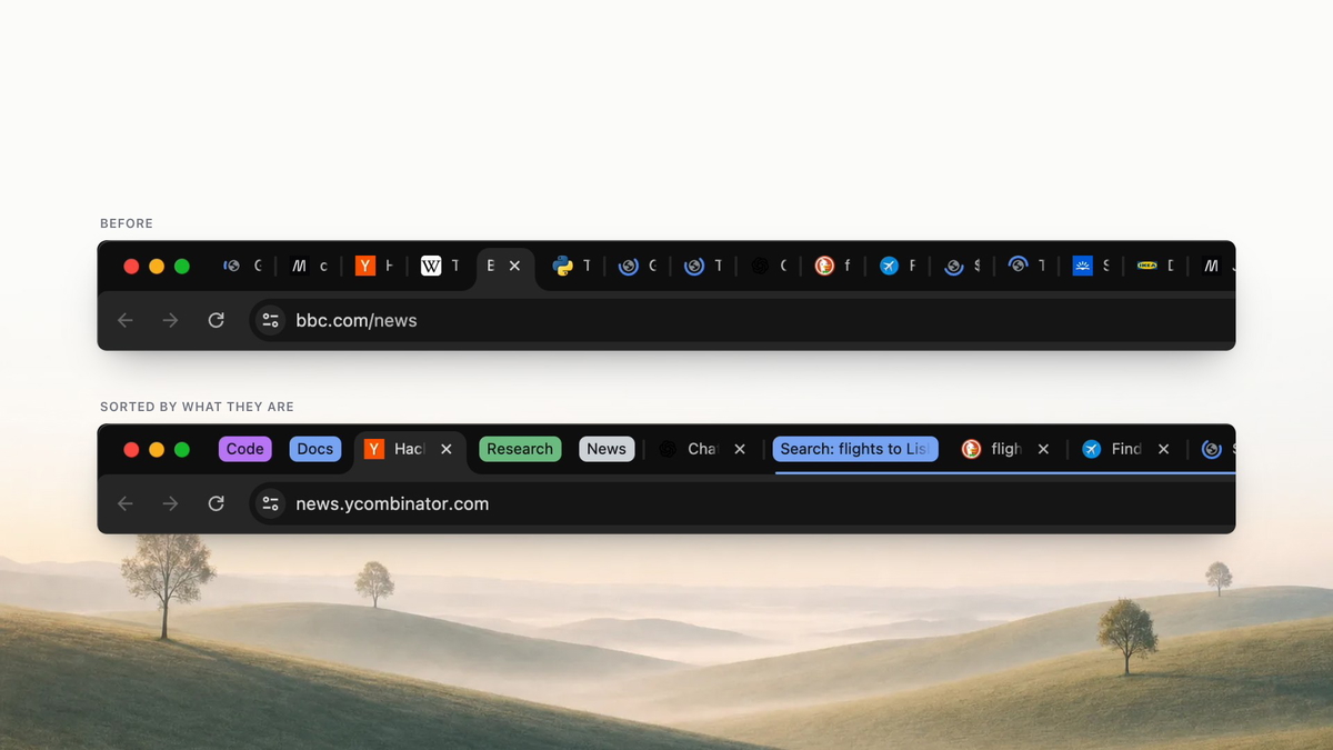 Your tabs, sorted into groups for you