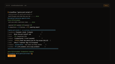 CrowdFlow run summary in a terminal window: opened 8/9 replied 4/9 booked 1/9, 9 objections -> 5 themes -> FIT, and a run-summary dashboard showing audience (9 people, email, 3 steps), goal, conversion 11% vs expected 8%, worst objection [DRAG] fixed-fee thumbnail