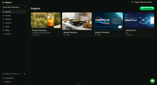 Workspace dashboard with several projects thumbnail
