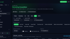 Marketing acquisition view with channel attribution, attribution models and date comparisons thumbnail