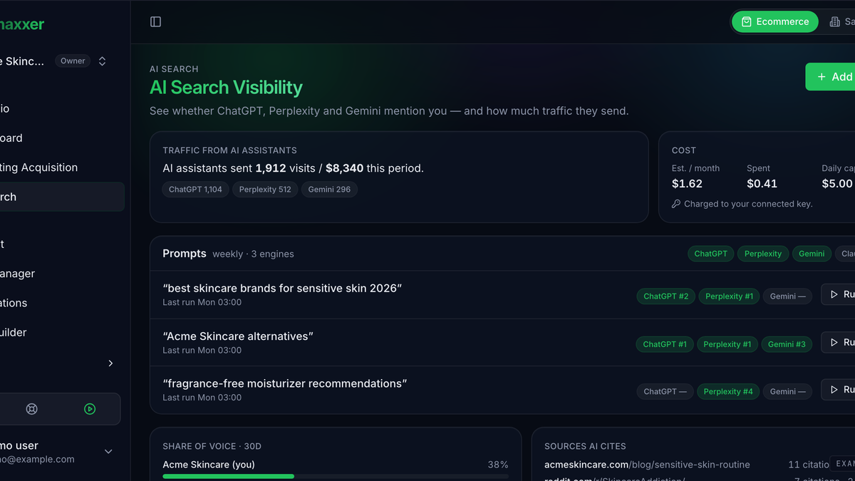 AI Search Visibility tracking how often AI assistants mention your brand