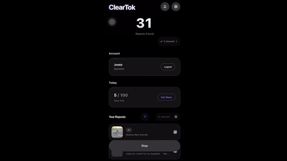 Clean up hundreds of reposts at once