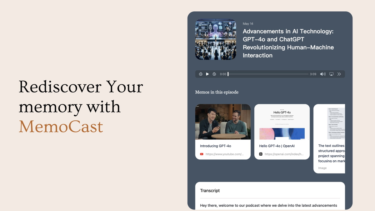 Resurface what you've saved with MemoCast
