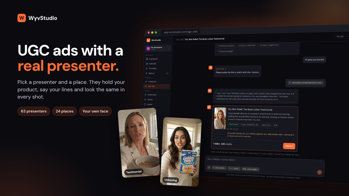 UGC ads with a real looking presenter holding the product