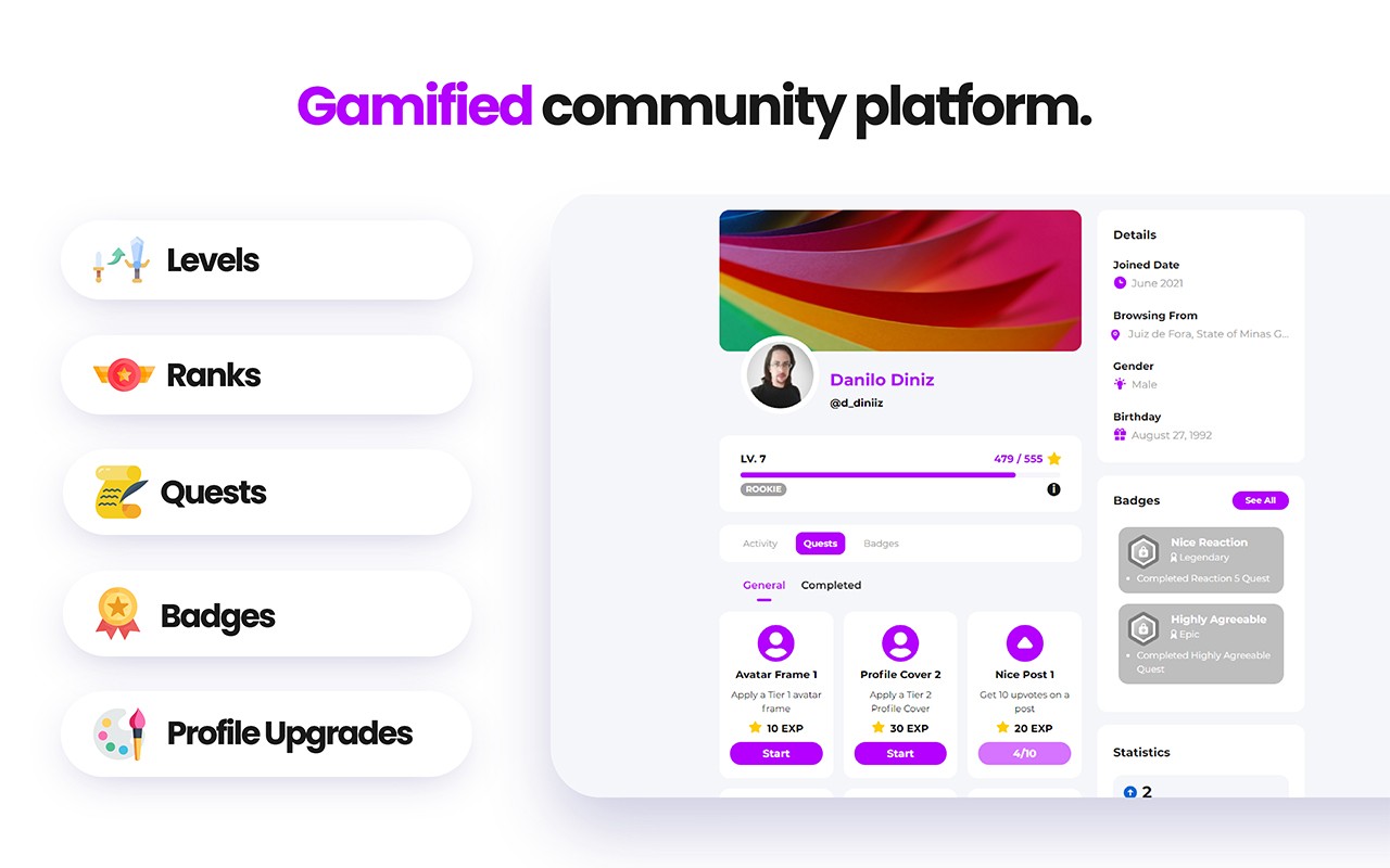 Gamified community platform