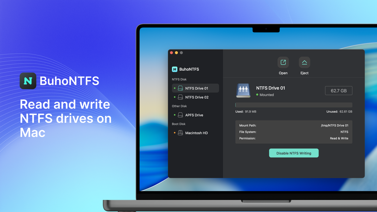 Read and write NTFS drives on Mac