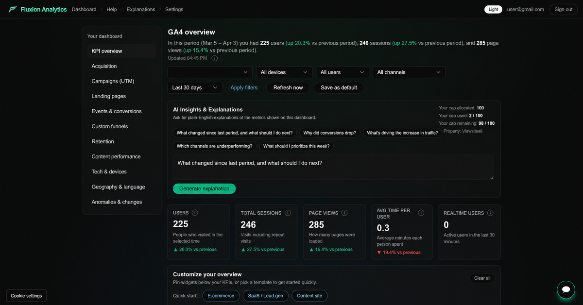 KPI Overview Screenshot part 2