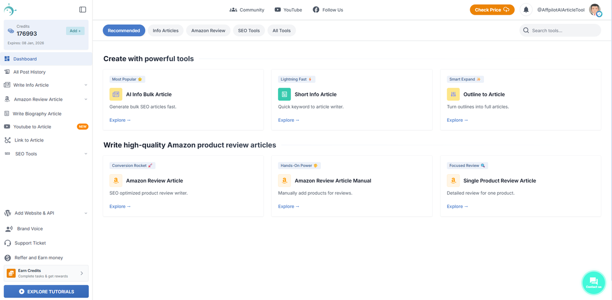 Generate articles for clients