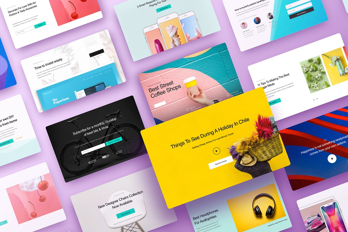 Choose from nine page categories and 250+ blocks to set up your site in no time!