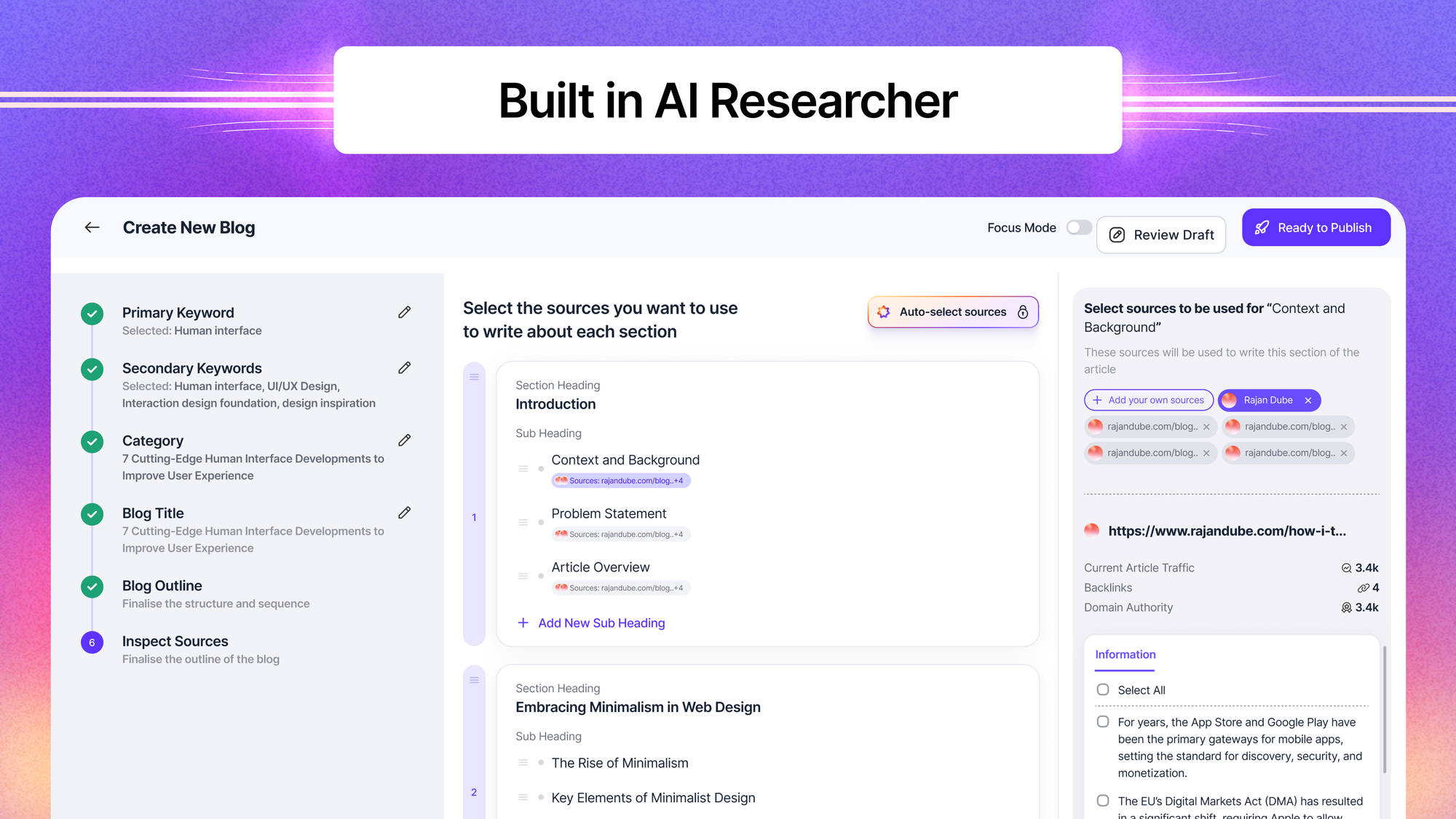 Built-in AI researcher