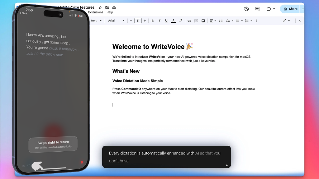 Dictation feature