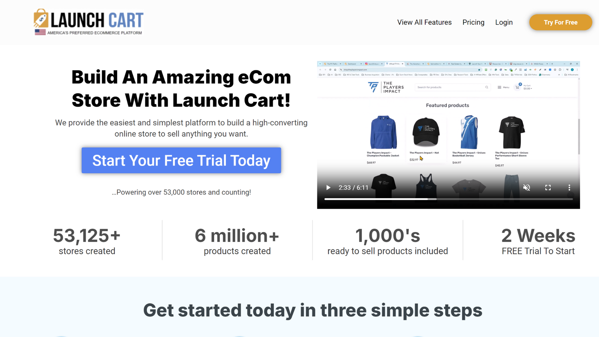 Launch Cart homepage