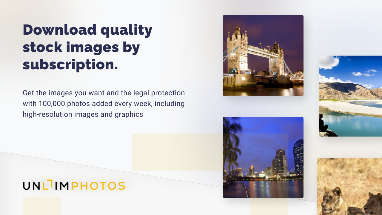 Unlimphotos interface showcasing diverse stock photos