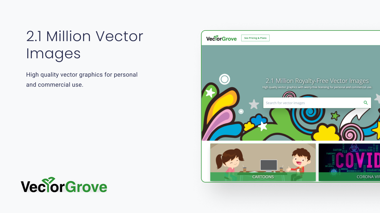 VectorGrove Interface showcasing vector assets