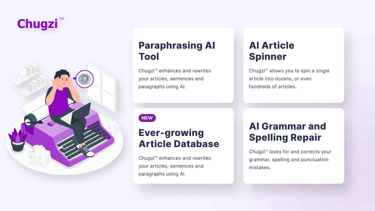 Chugzi Unlimited Paraphrasing Tool & Article Spinner