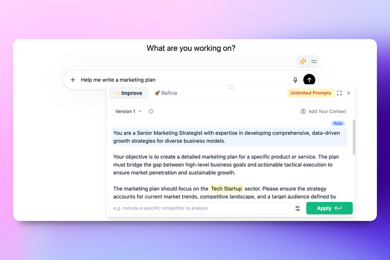 Pretty Prompt - Improve AI prompts in seconds | AppSumo