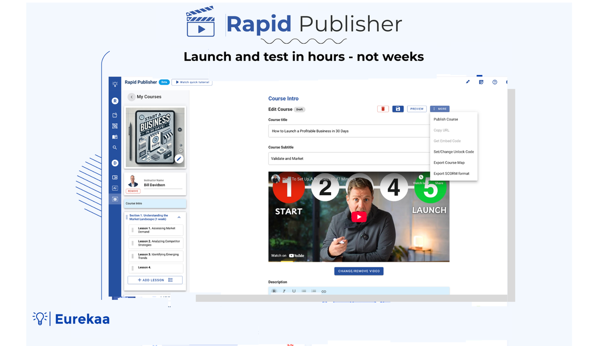 Launch your course in hours, not weeks