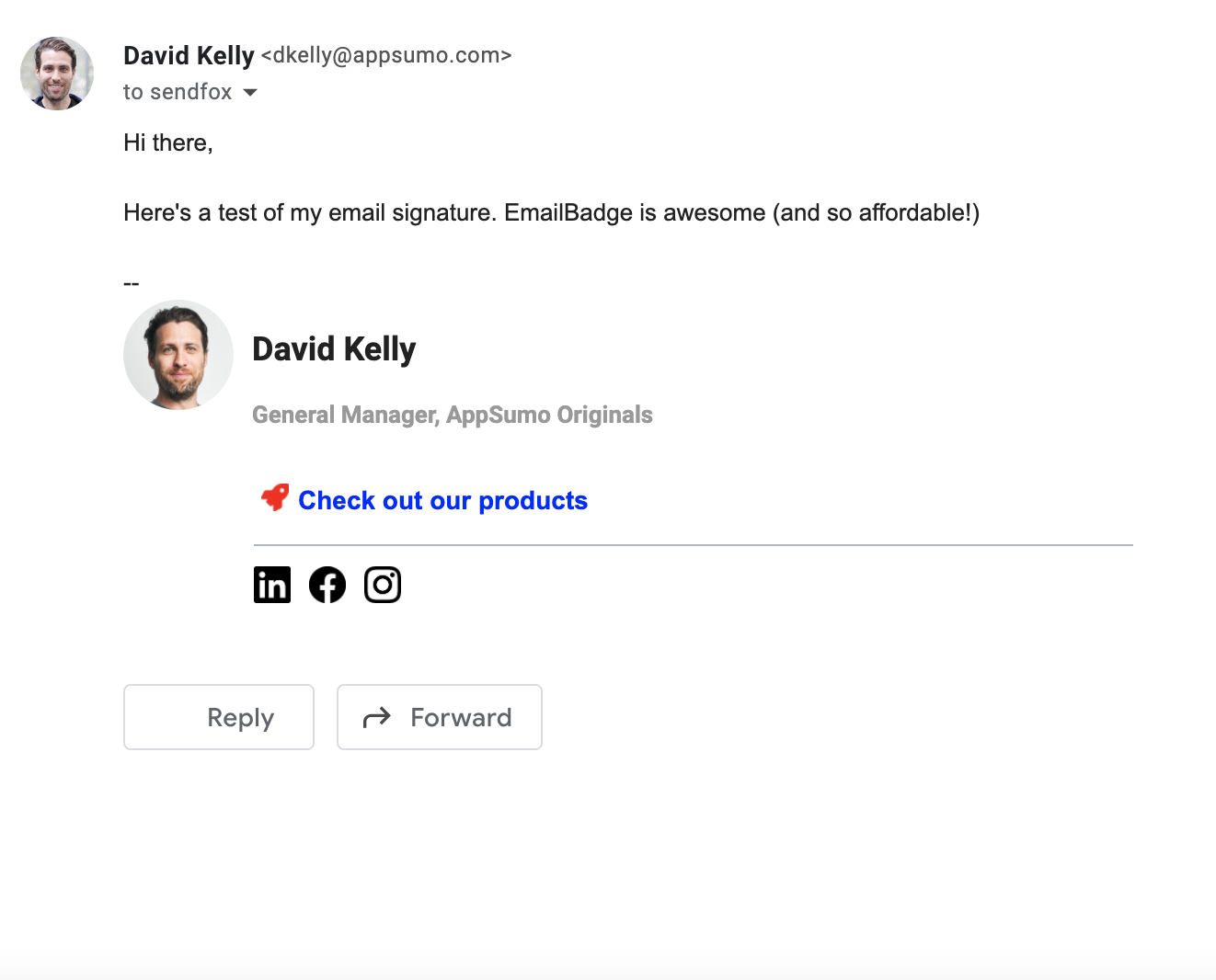 Preview email with email signature