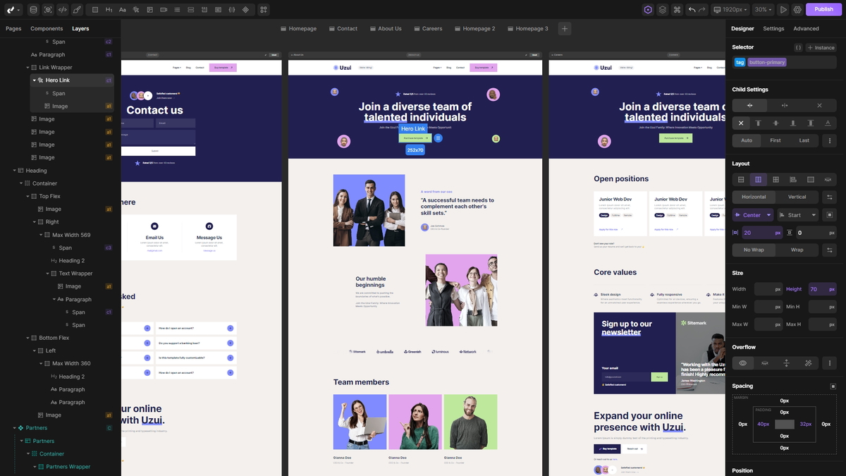 Work faster with a free-form canvas