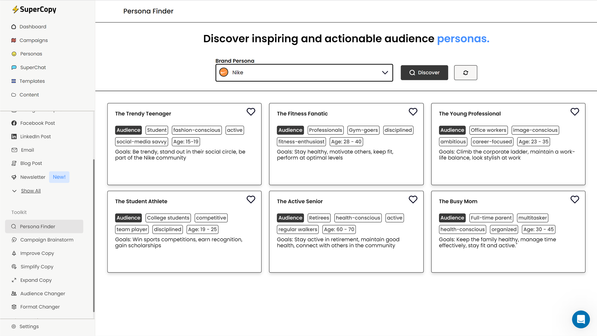 Find audience personas