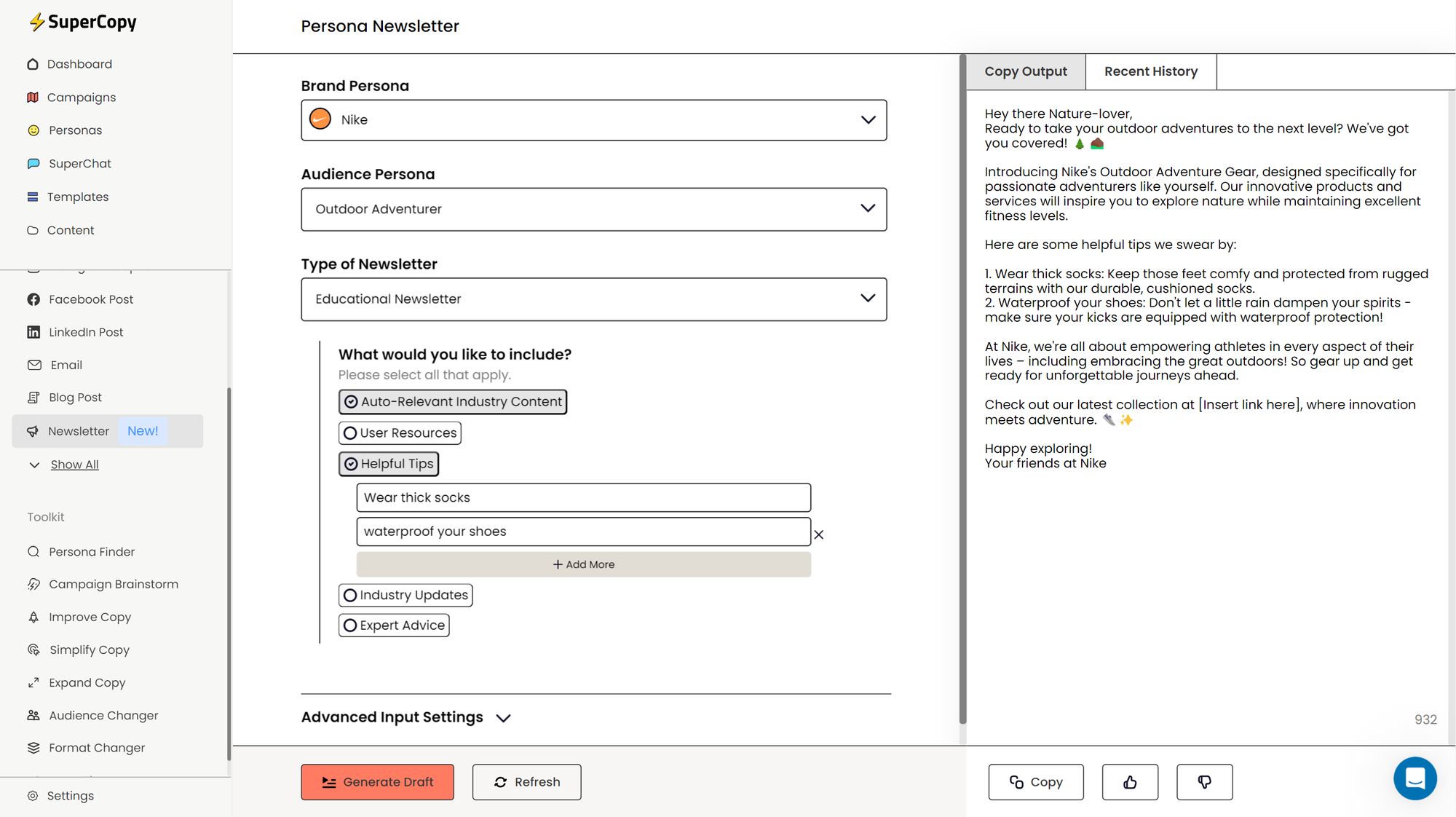 Persona-driven newsletter