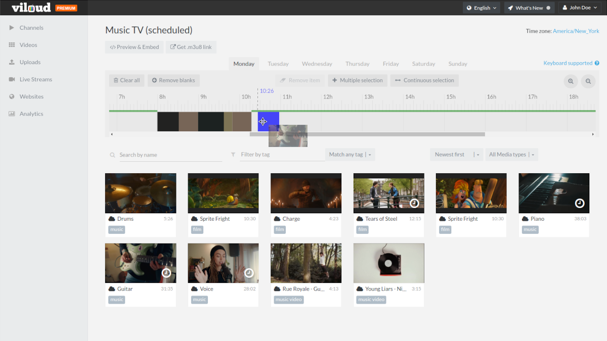 Scheduler for premade content