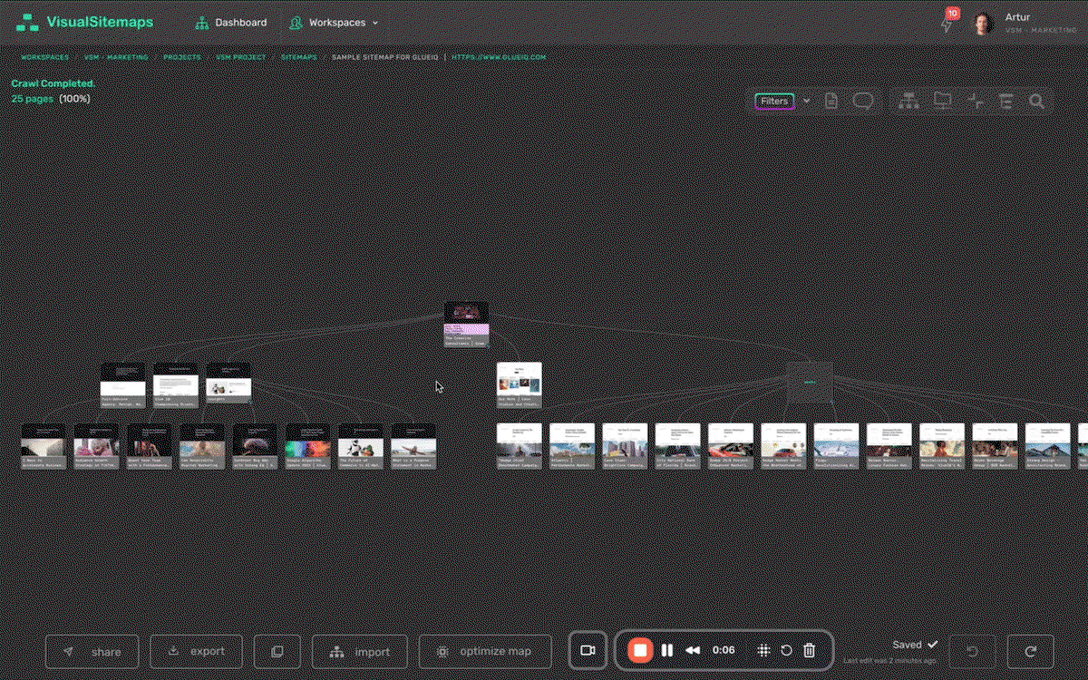 AI-optimized visual sitemaps