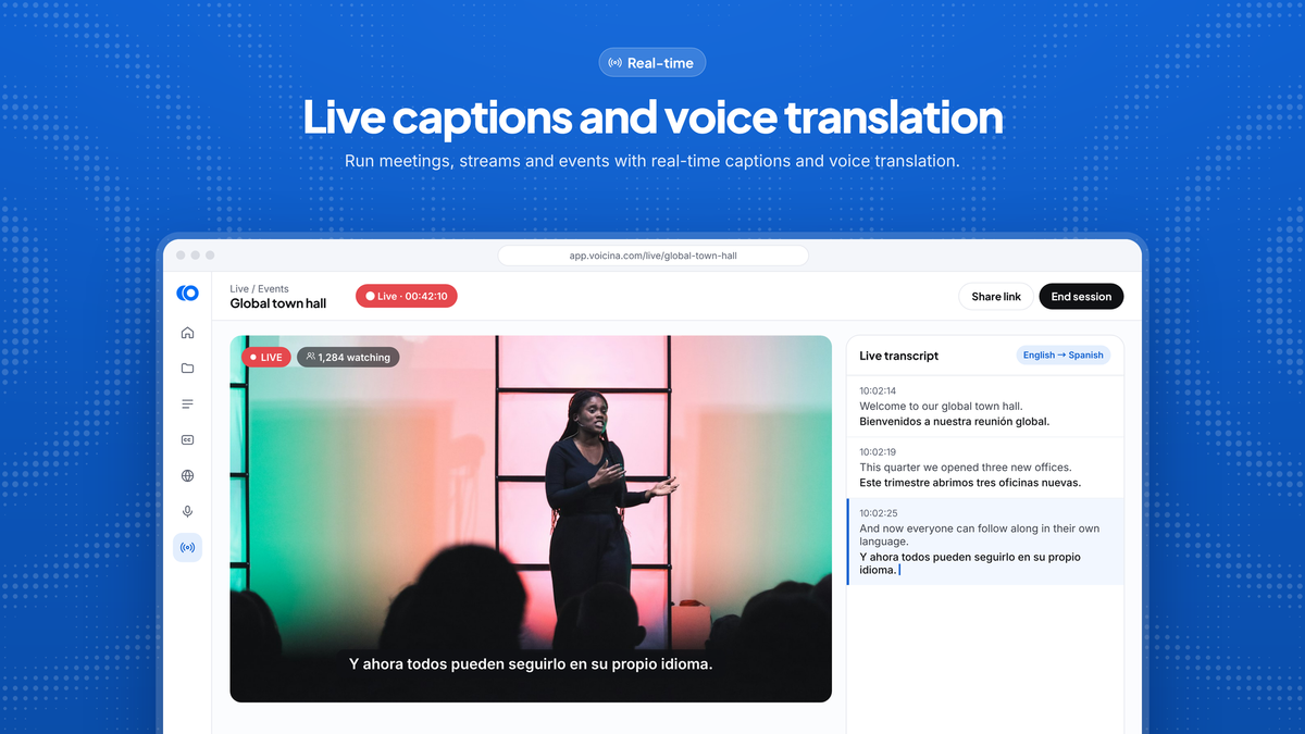 Translate live events