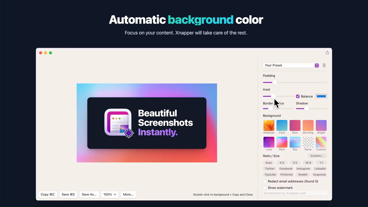 Automatic background color