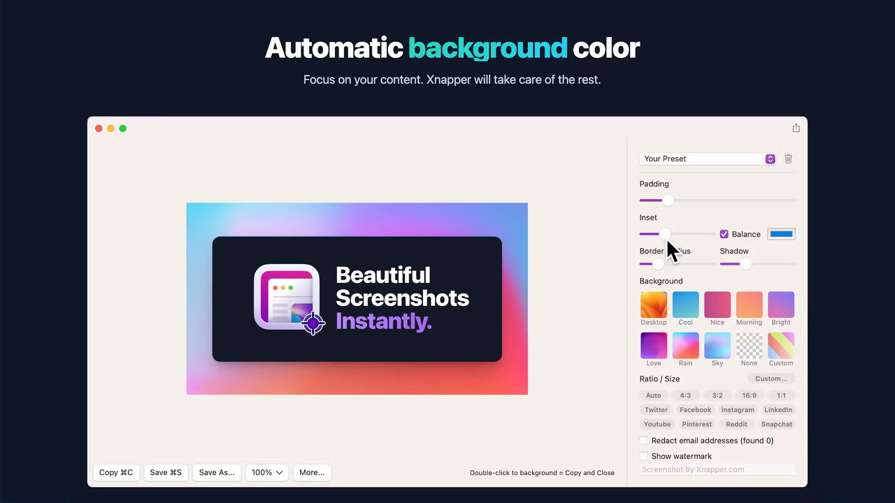 Automatic background color