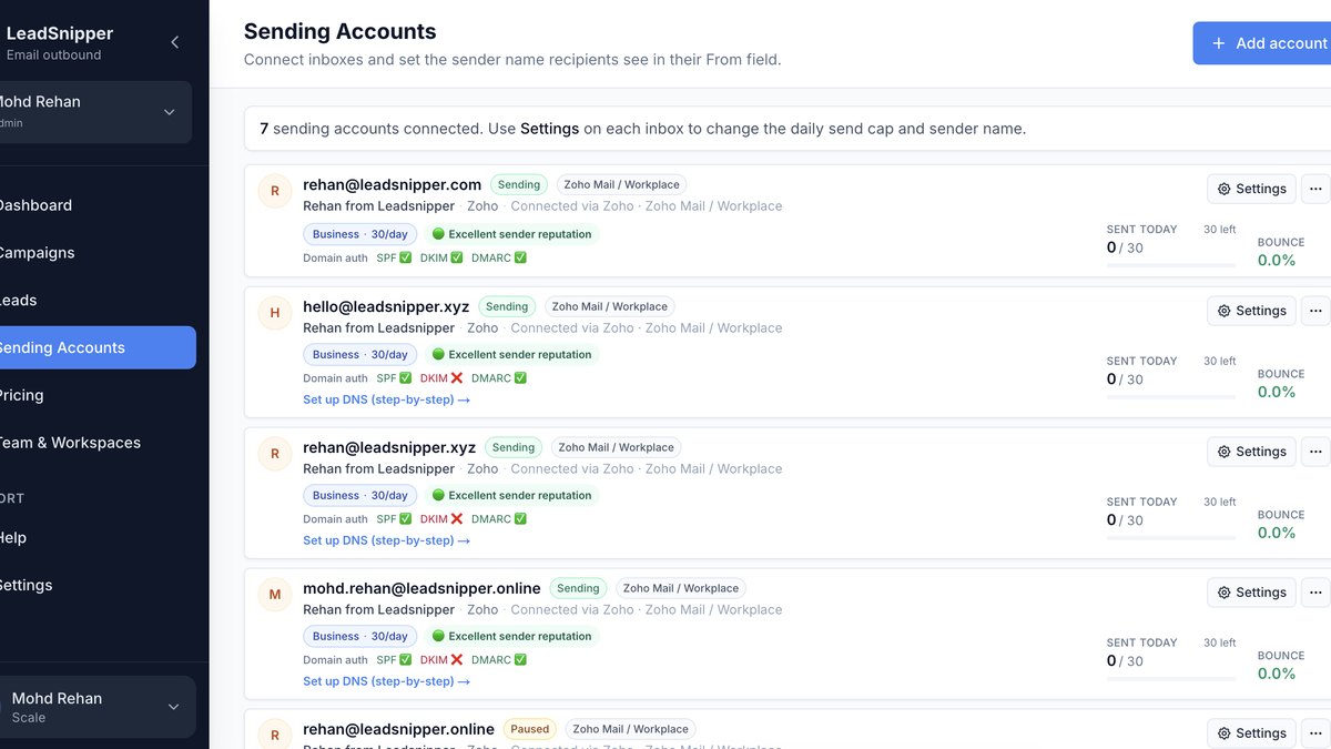 Sending Accounts