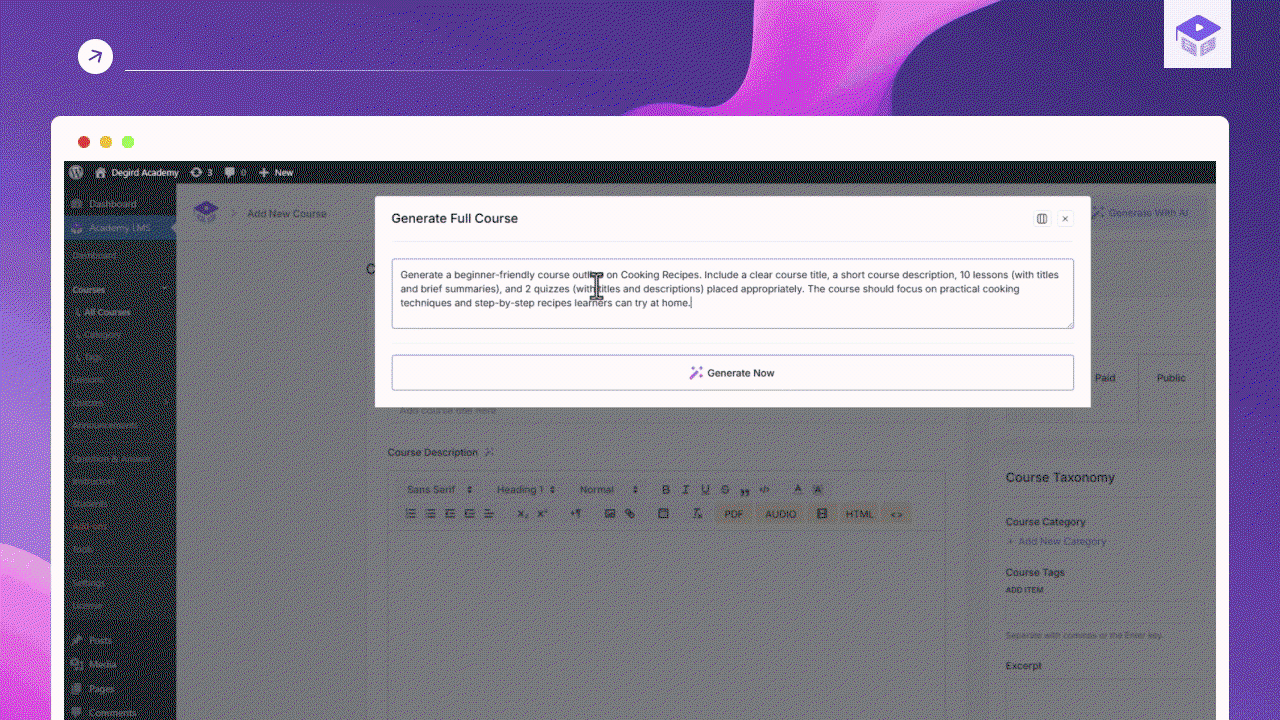 AI-powered course builder