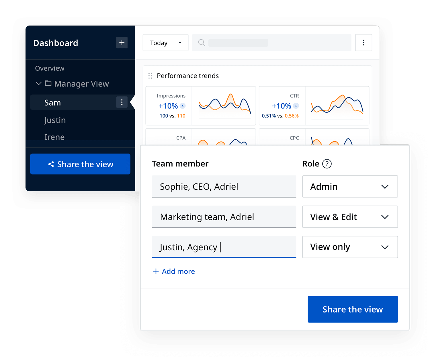 Share dashboard