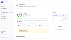 Illustrative demo: completed phone interview scorecard, candidate summary, and question-by-question answers. thumbnail