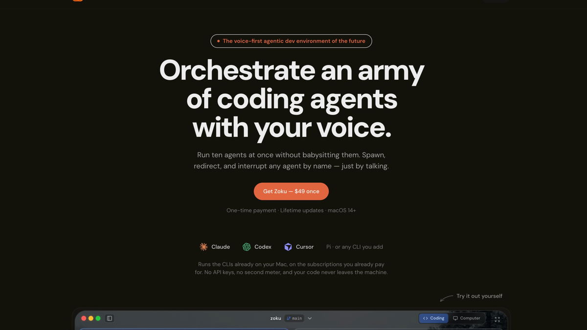 voice first agentic development environment