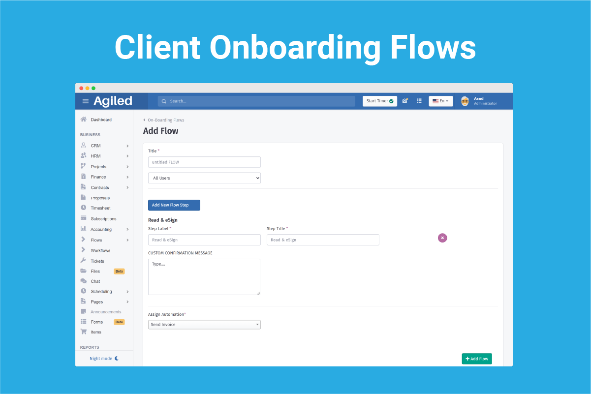 Client onboarding flows