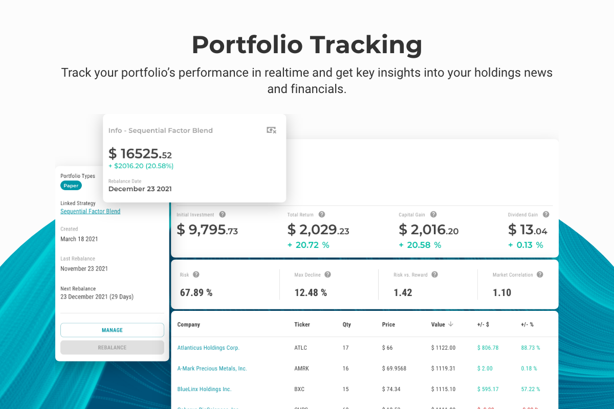 Portfolio analytics dashboard
