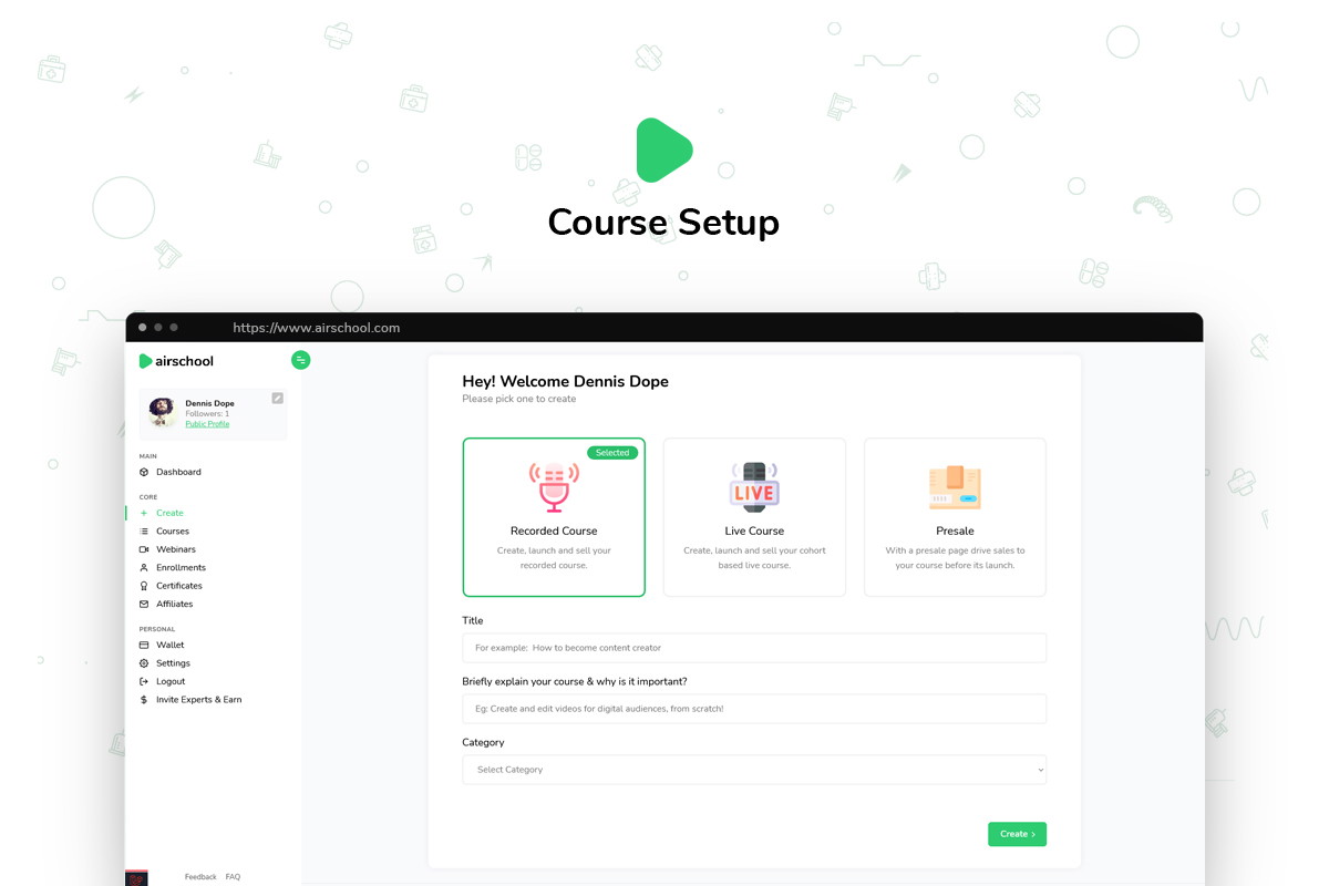 Course setup