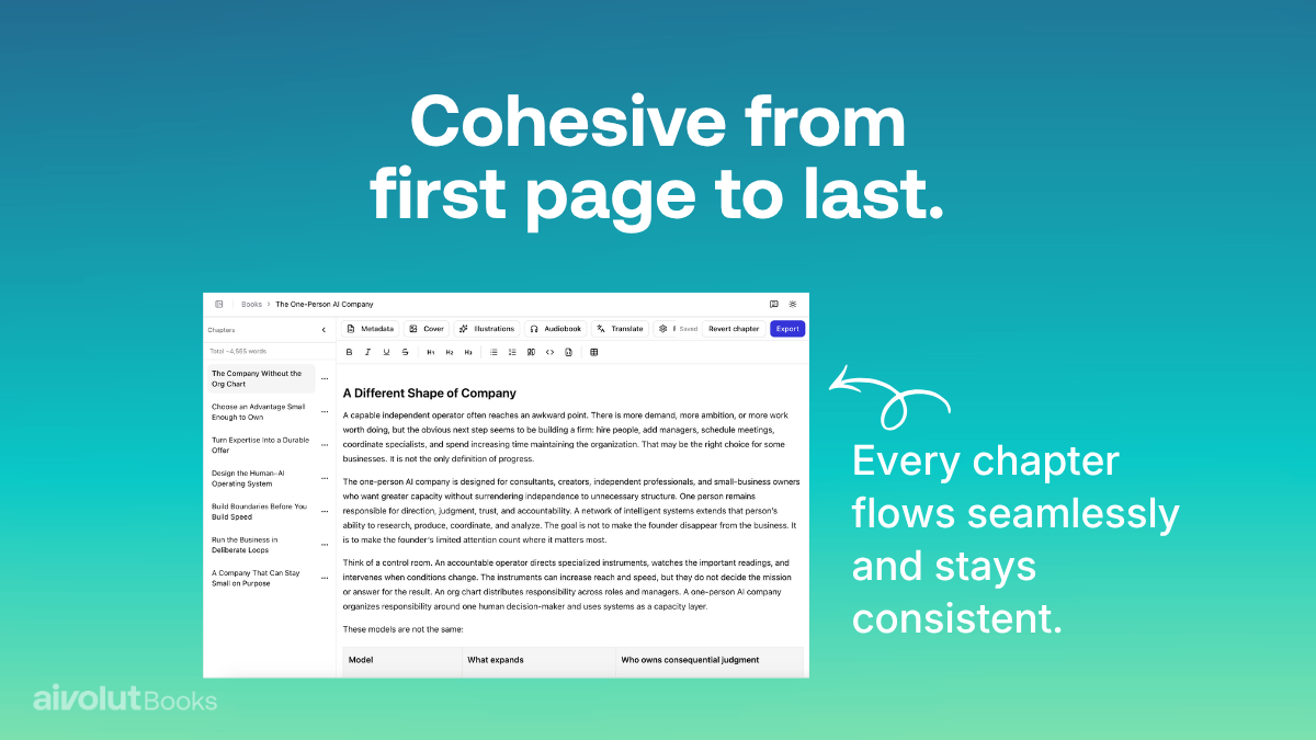 Plan and generate any kind of book