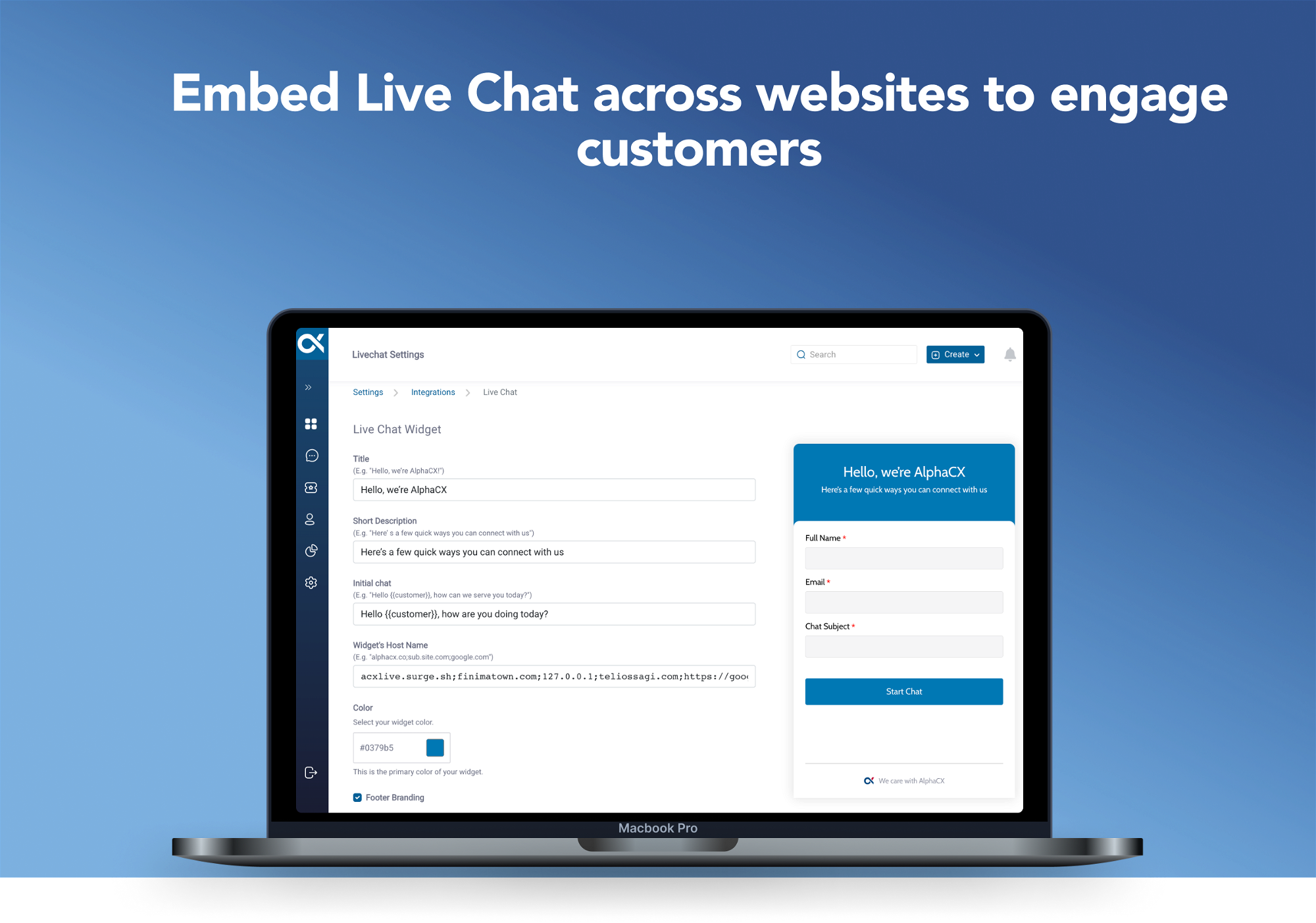 Live chat widget