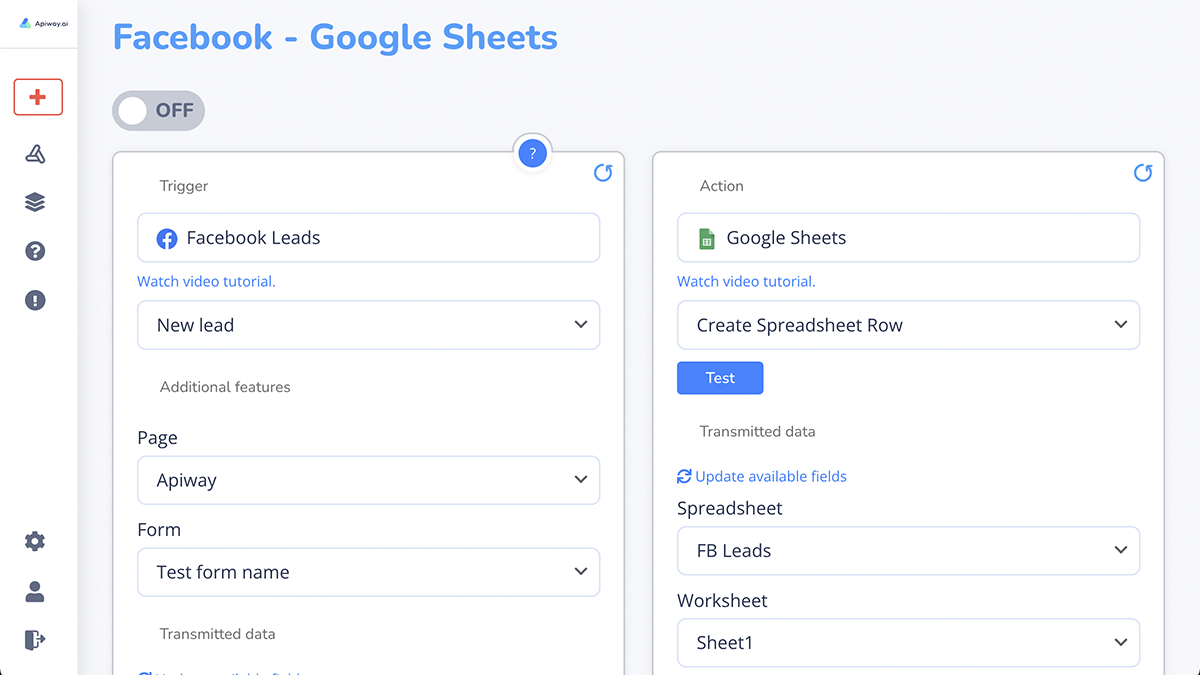 Facebook to Google Sheets