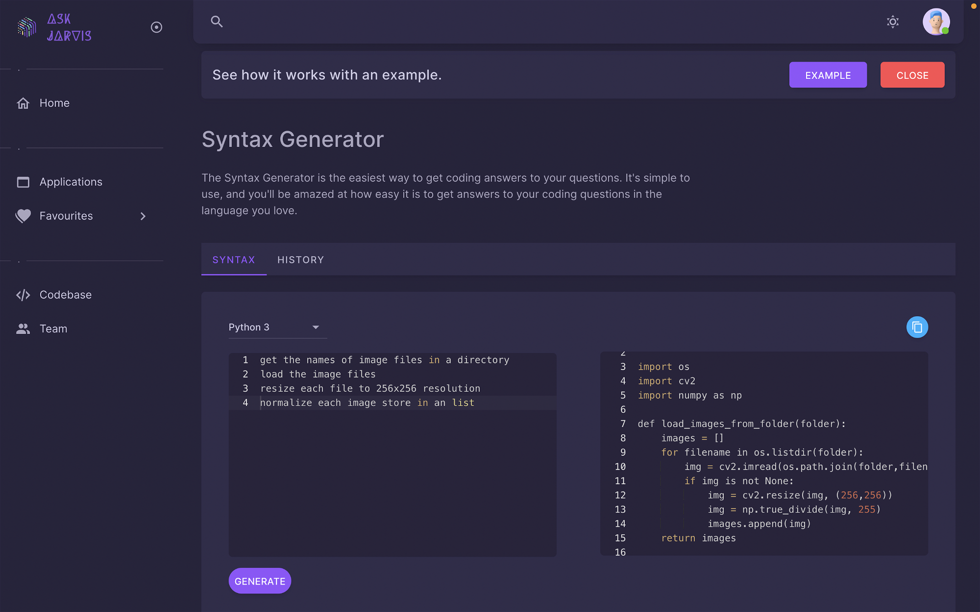 Syntax generator