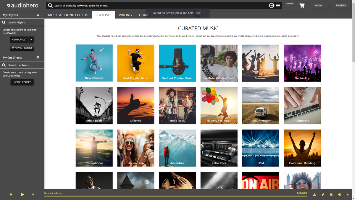 Expertly curated playlists