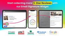 Effortlessly collect 5-star reviews with the Email Signature Widget. thumbnail