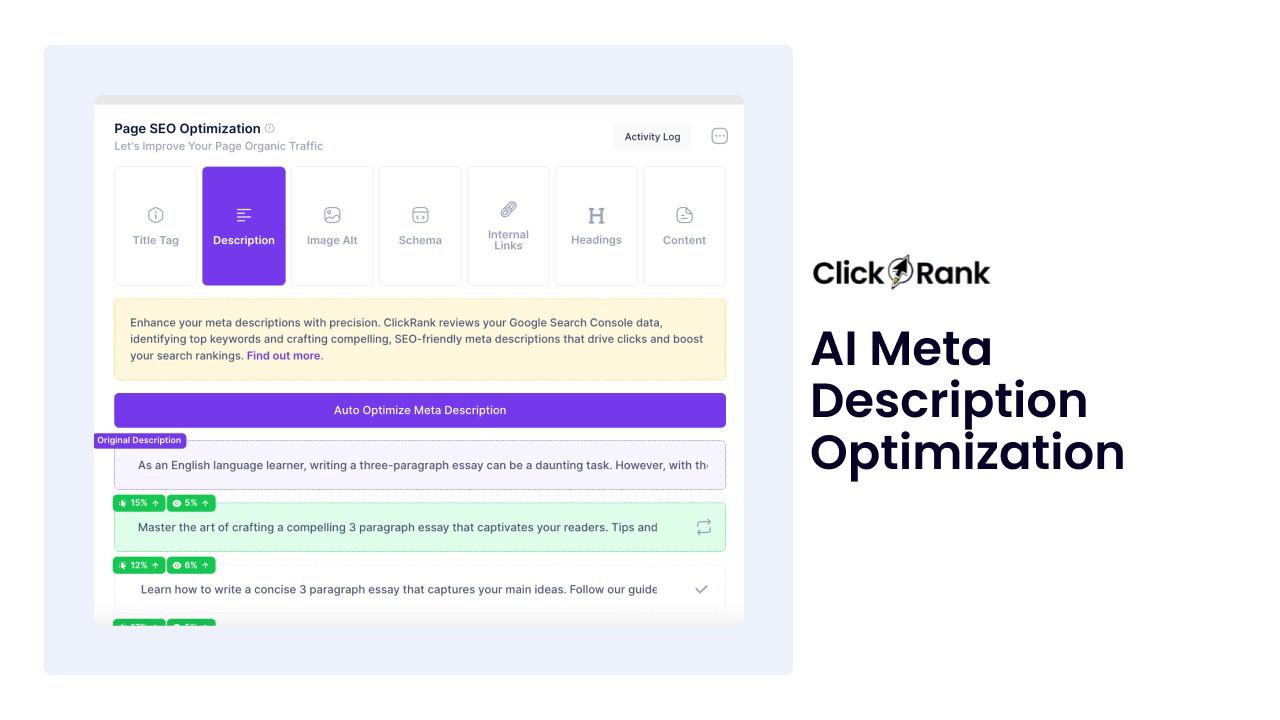 Optimized meta descriptions