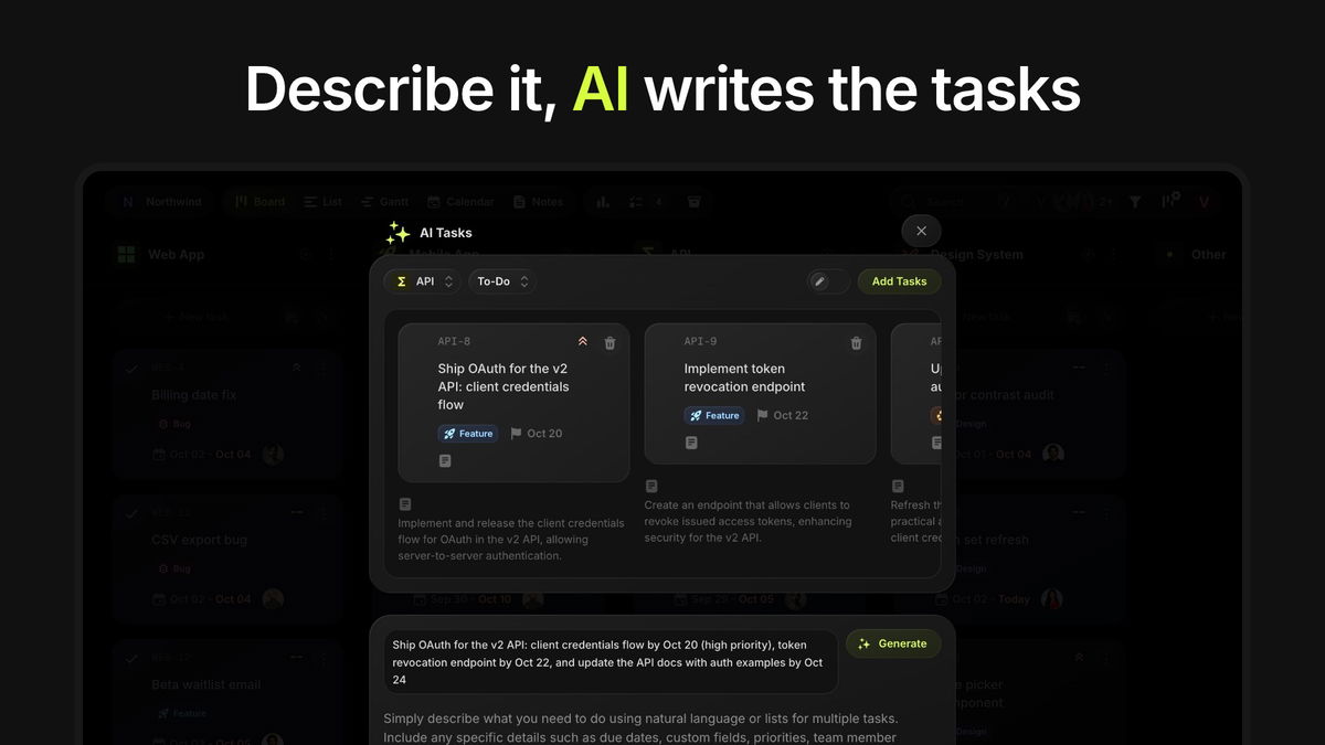 AI task creation