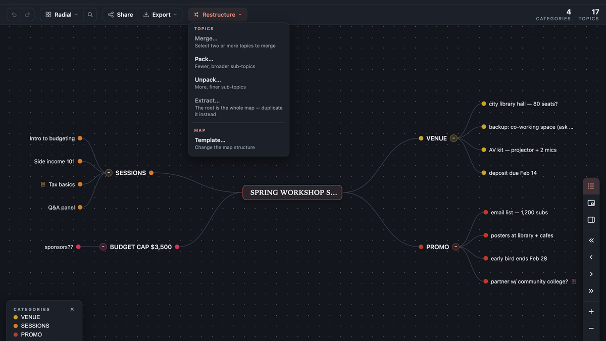 Restructure menu