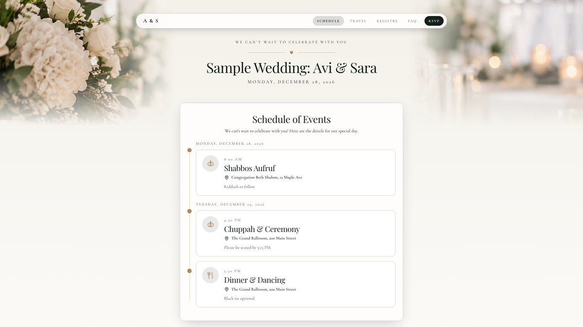 A website that carries the whole schedule