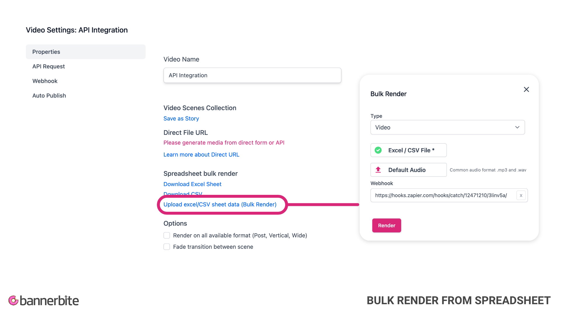 Bulk render