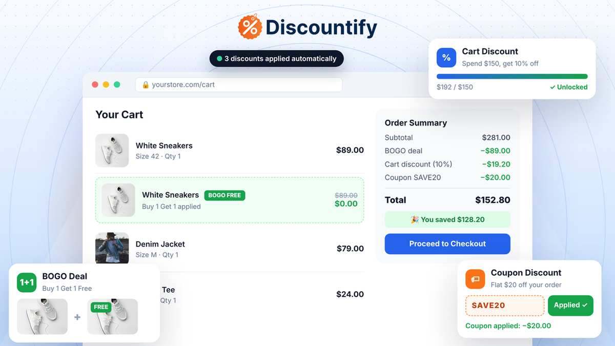 Discountify: 15+ discount types, auto-applied